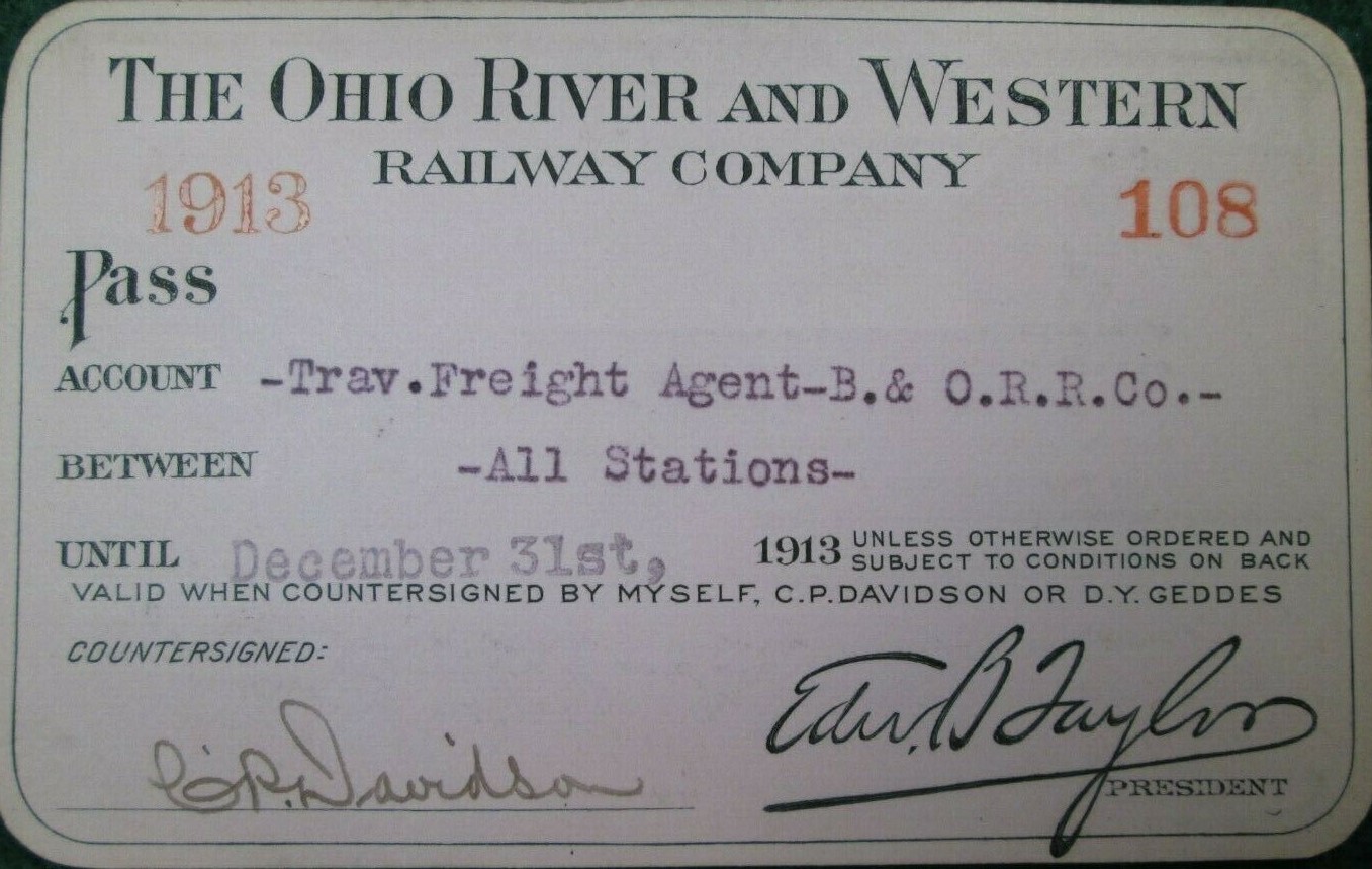 ORW Pass for 1913